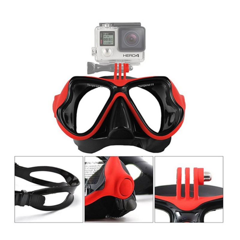 Potápěčské brýle s držákem pro GoPro a sportovní kamery maska